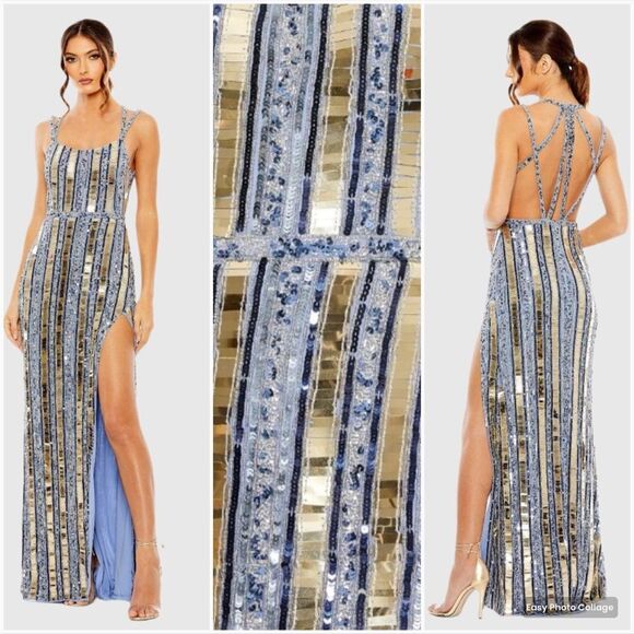 Mac Duggal 93981 Womens HALTER NECK Mirror EMBELLISHED DETAILED BACK GOWN Dress - Picture 1 of 13